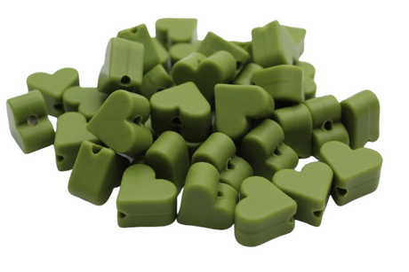 Petit coeur 14mm - Perle en silicone