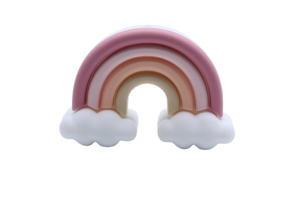 Arc en ciel avec nuage 3D - Perle en silicone