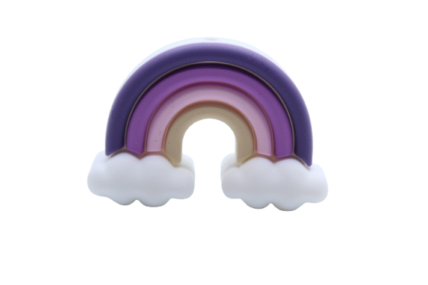 Arc en ciel avec nuage 3D - Perle en silicone