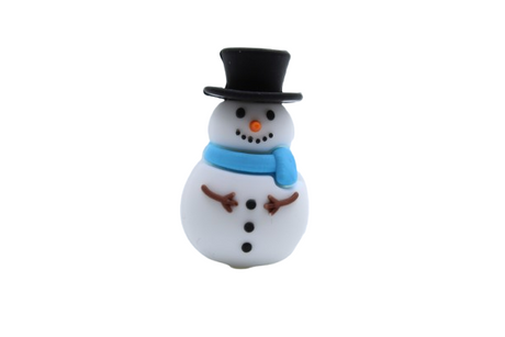Bonhomme de naige avec chapeau 3D - Perle en silicone