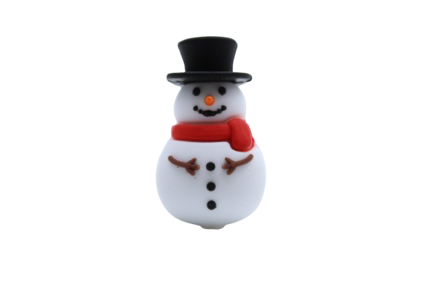 Bonhomme de naige avec chapeau 3D - Perle en silicone