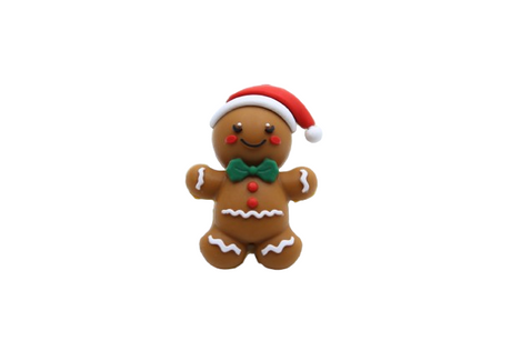 Bonhomme en pain d'épice avec bonnet 3D - Perle en silicone