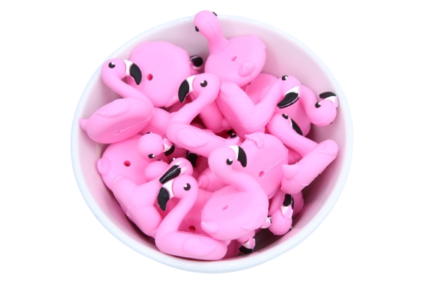 Bouée flamant rose 3D - Perle en silicone