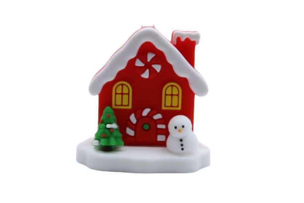 Chalet enneigé 3D version 2 - perle en silicone