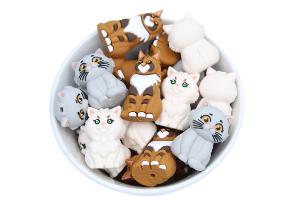 Chat 3D version 3 - Perle en silicone