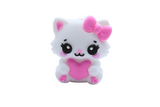 Chaton avec noeud 3D - Perle en silicone