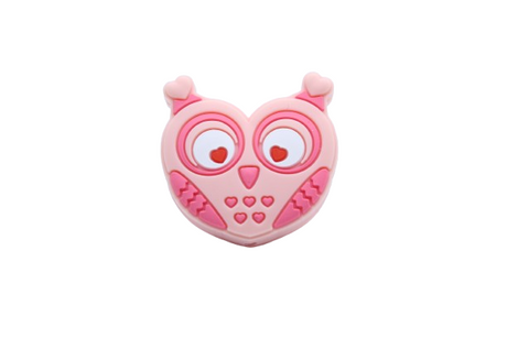 Chouette coeur - Perle en silicone