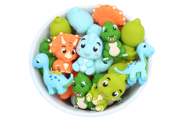 Dinosaure 3D version 2 - Perle en silicone