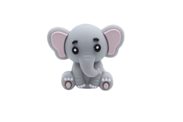 Éléphant 3D Version 2 - Perle en silicone