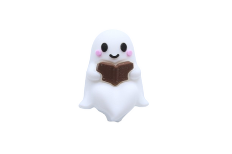 Fantôme avec livre 3D - Perle en silicone