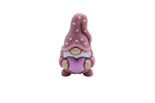 Gnome avec coeur 3D - Perle en silicone