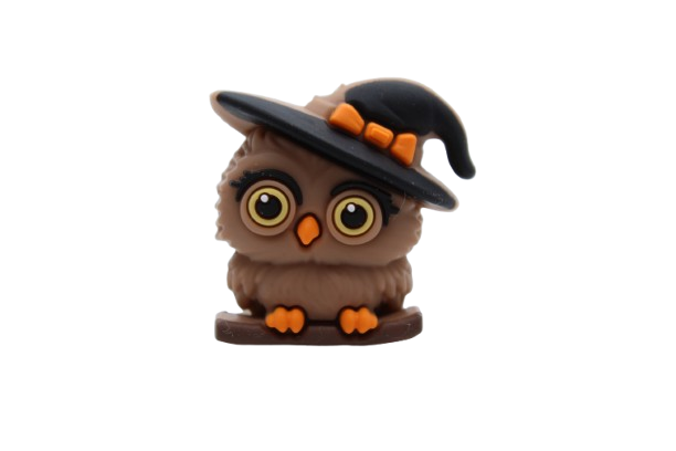 Hibou avec chapeau 3D - Perle en silicone