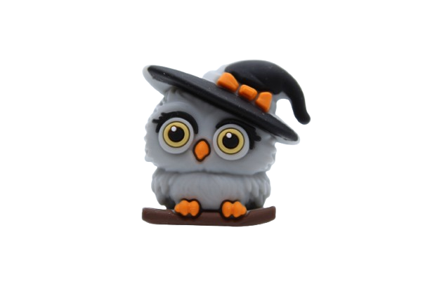 Hibou avec chapeau 3D - Perle en silicone