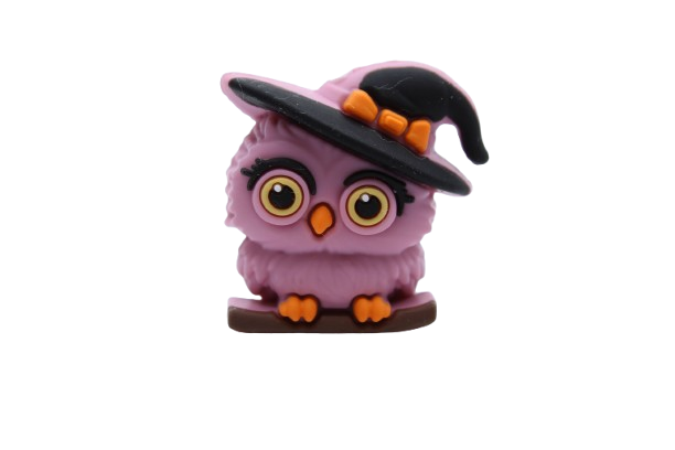 Hibou avec chapeau 3D - Perle en silicone