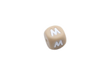 Lettre 12mm Exclusivité: Taupe -Blanc - Perle en silicone