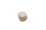 Lettre 12mm Exclusivité: Taupe -Blanc - Perle en silicone
