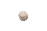 Lettre 12mm Exclusivité: Taupe -Blanc - Perle en silicone