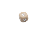 Lettre 12mm Exclusivité: Taupe -Blanc - Perle en silicone