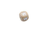 Lettre 12mm Exclusivité: Taupe -Blanc - Perle en silicone