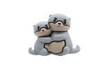 Loutre avec bebe 3D - Perle en silicone