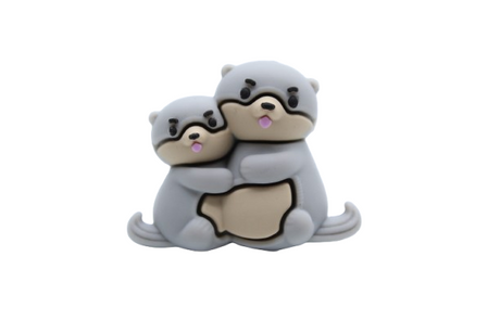 Loutre avec bebe 3D - Perle en silicone