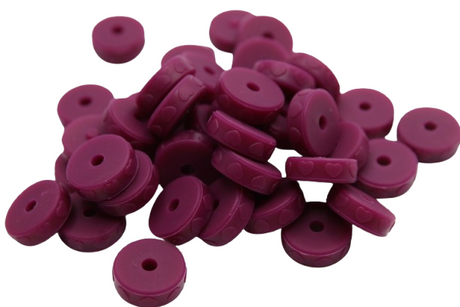Mini rondelle avec coeur - Perle en silicone