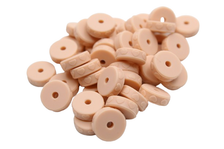 Mini rondelle avec coeur - Perle en silicone