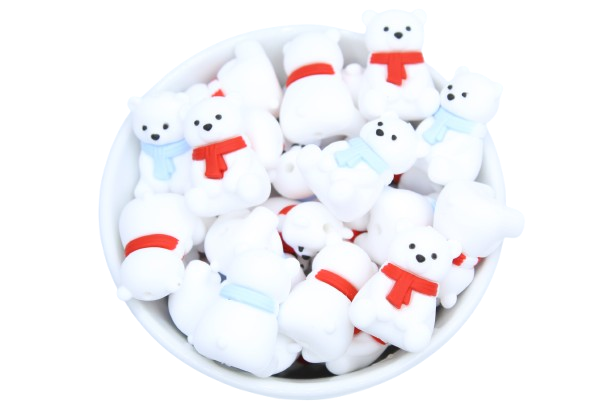 Ours avec écharpe 3D - Perle en silicone