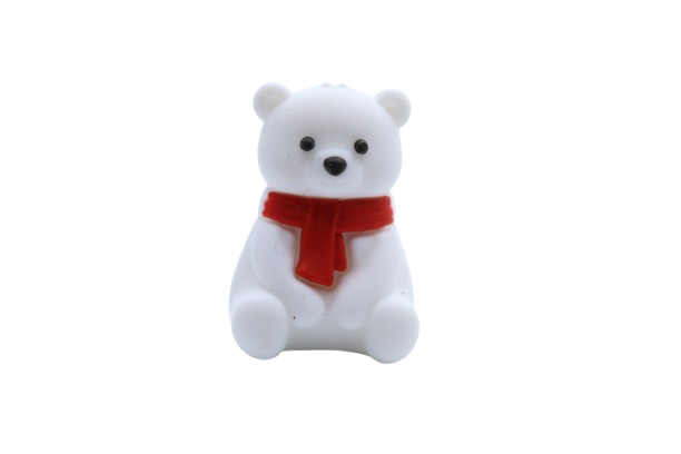 Ours avec écharpe 3D - Perle en silicone