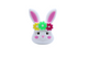Lapin avec fleurs 3D -Perle en silicone