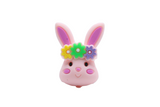 Lapin avec fleurs 3D -Perle en silicone