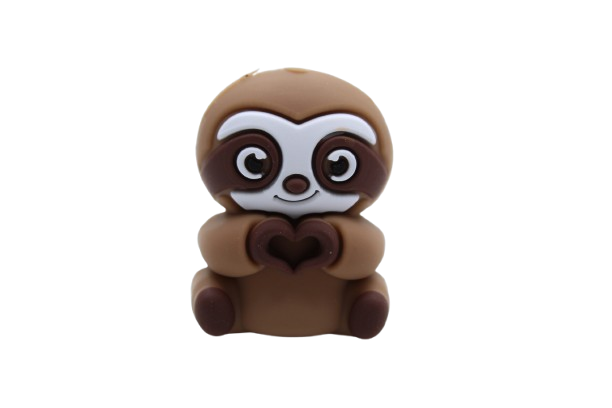 Paresseux mains en forme de coeur 3D - Perle en silicone