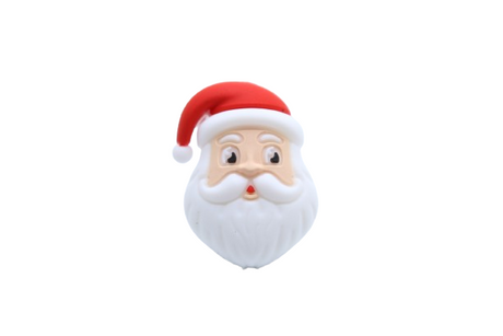 Père noël tête 3D - Perle en silicone