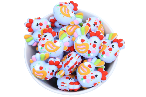 Poule de Pâques 3D - Perle en silicone