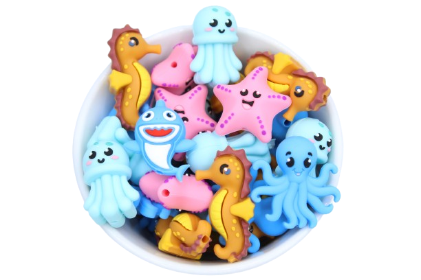 Les p'tits animaux de l'océan 3D - Perle en silicone