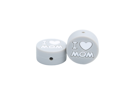 "I ♥ MOM" - Perle en silicone