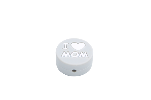 "I ♥ MOM" - Perle en silicone