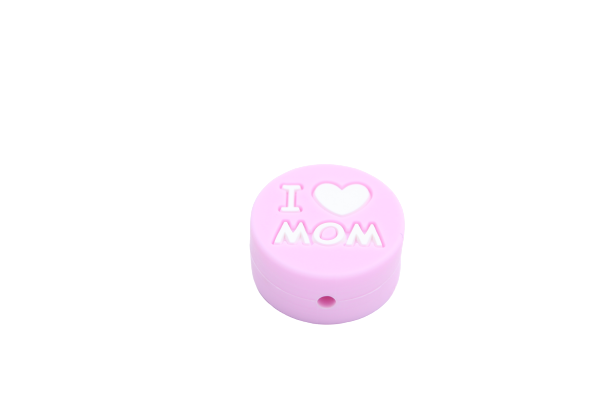 "I ♥ MOM" - Perle en silicone