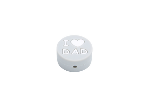 "I ♥ DAD"- Perle en silicone