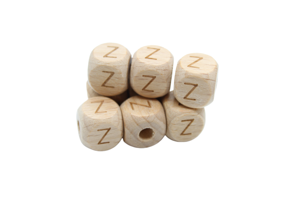 Lettre 12mm - en hêtre naturel - Perle en bois