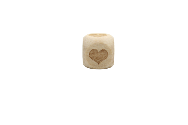 Perle carrée en bois avec motif