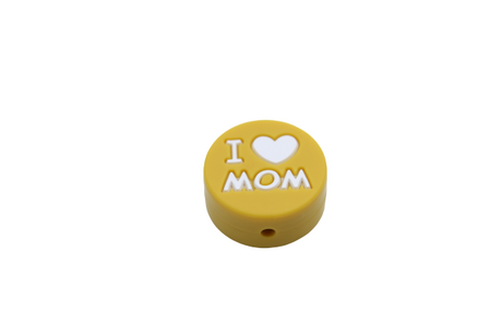 "I ♥ MOM" - Perle en silicone