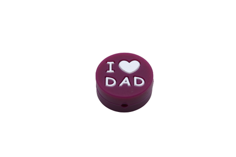 "I ♥ DAD"- Perle en silicone