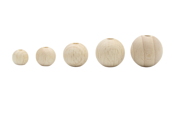 20 Perles En Bois Naturel Rondes - 40 Mm De Diamètre, Trou 0,9 Mm - Pour Bijoux, Bracelets, Décorations DIY | Bois De Lotus, Non Peintes