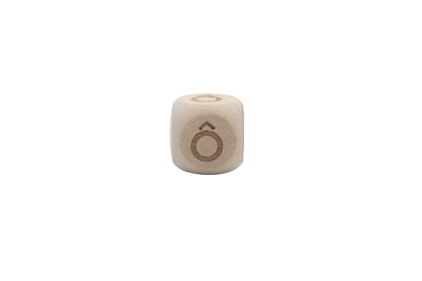 Caractères spéciaux 12mm modèle 2 - en hêtre naturel- Perle en bois