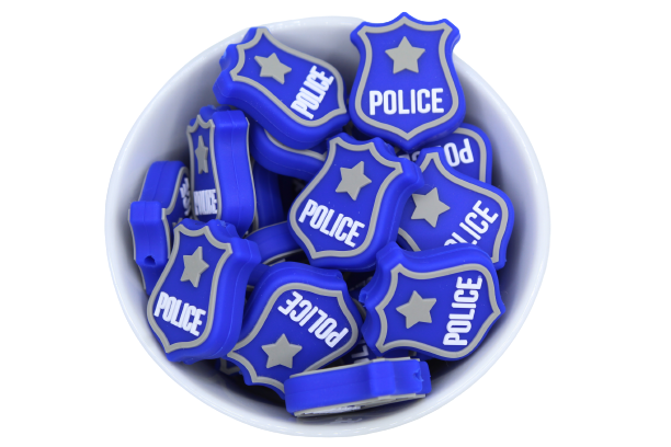 Badge police - Perle en silicone