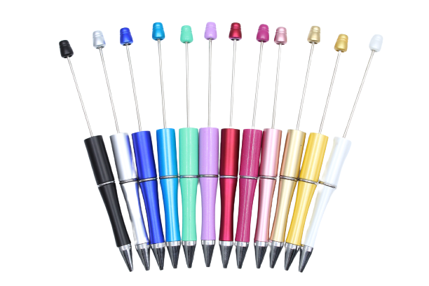 yiwu gros à la mode bille stylo coloré silicone perles roulement stylo  bricolage cactus école bureau stylo pour les filles